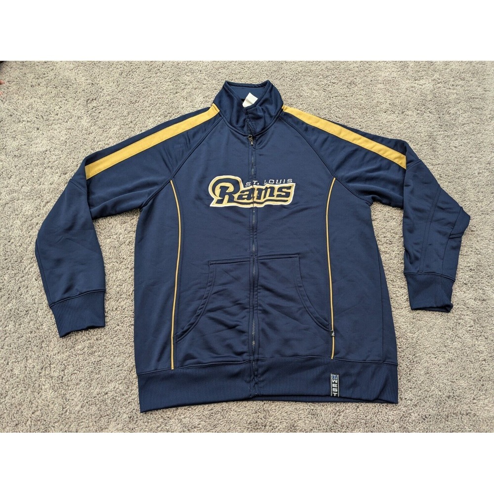 Vintage St. Louis Rams Jacket Mens Extra Large NFL Team Apparel Full Zip Blue